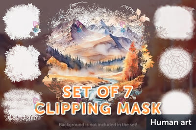 Set of 7 clipping mask