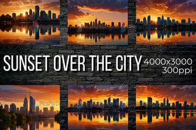 Sunset over the city
