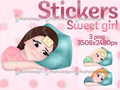Sweet girl stickers