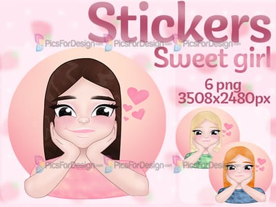 Sweet girl stickers