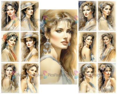 Colored drawing. Watercolor portrait of a modern girl. Art.