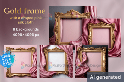 Gold frames, AI backgrounds