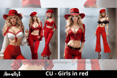 Girls in red