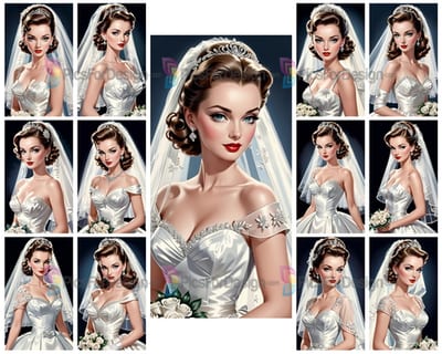 Colored drawing. Portrait of the bride before the wedding. Art.