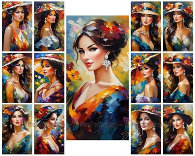 Oil painting. Portrait of a woman in the style of impressionism. Art.