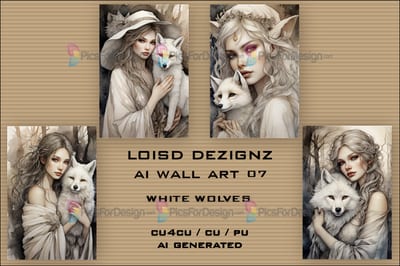 AI - Wall Art 07 - White Wolves - cu4cu/cu/pu