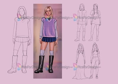 26 brushes Girl shtamp for procreate
