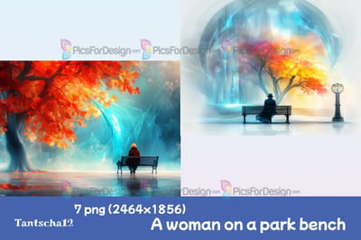A woman on a park bench