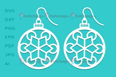 Christmas ball with snowflake laser cut