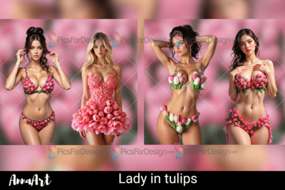 Lady in tulips