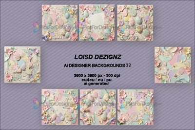 AI Designer Backgrounds 32 - Easter - Shabby Chic - cu4cu/cu/pu