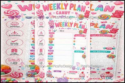 Weekly Planer - Candy