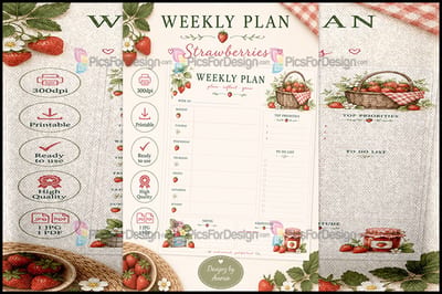 Weekly Planer - Strawberries