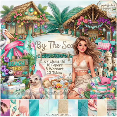 By The Sea AI Generated Scrap Kit