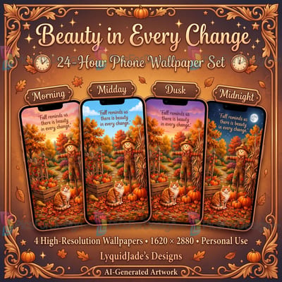 Beauty in Every Change - 24-Hour Phone Wallpaper Set
