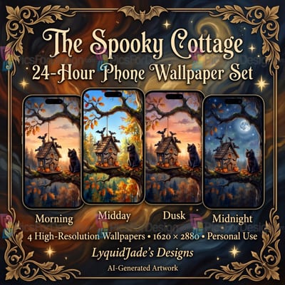 The Spooky Cottage - 24-Hour Phone Wallpaper Set