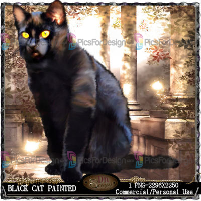 Black cat - Illustration store PicsForDesign.com. PSP tubes, PSD