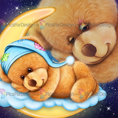 Good Night Bear - Illustration store PicsForDesign.com. PSP tubes, PSD